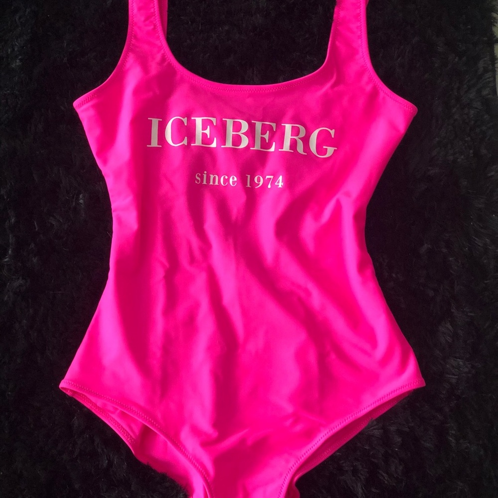 ICEBERG neon pink one piece bathing suit